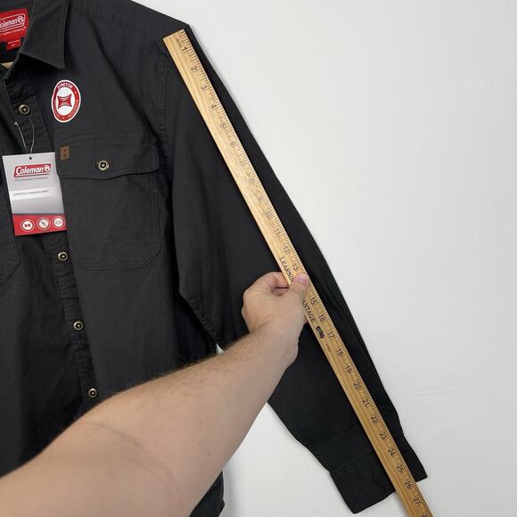 Men’s Coleman Size Medium Shirt Stretch Comfort Work Color Raven Charcoal Gray - Picture 8 of 10